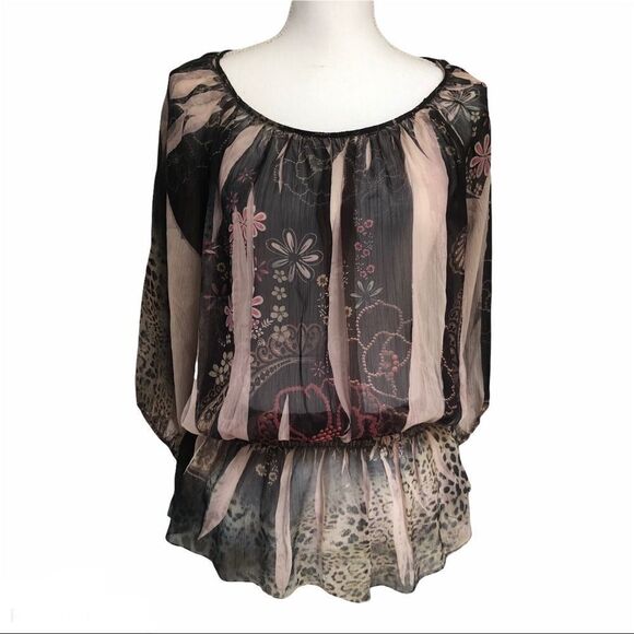 Amore Couture Bohemian Scoop Neck Blouse XS - Picture 1 of 6